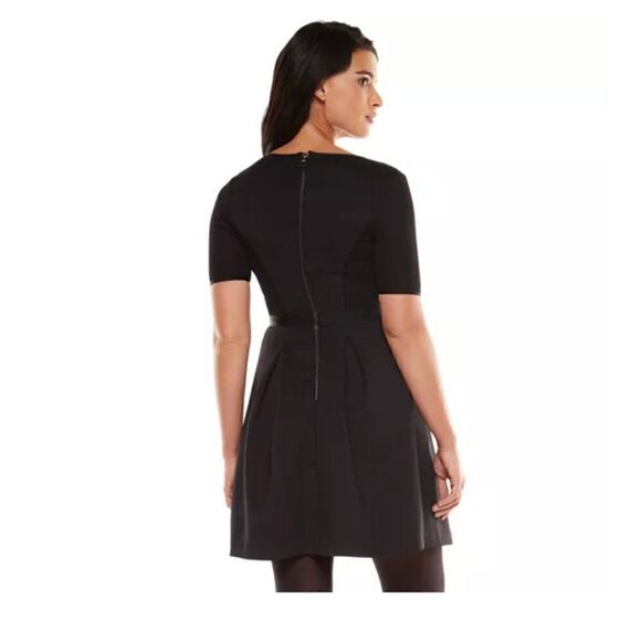 Elie Tahari Mixed Media Fit & Flare Dress Black Size 4 - Picture 3 of 16